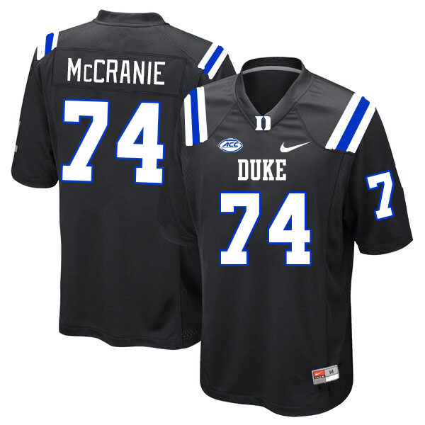 Men #74 Reagan McCranie Duke Blue Devils College Football Jerseys Stitched Sale-Black